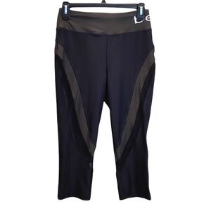 Bebe l sport activewear yoga gym workout capri black mesh legging plus size 2X